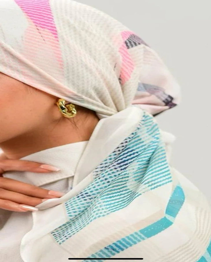 Printed Square Chiffon Scarf