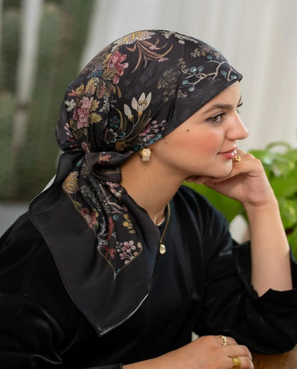 Printed Satin Square Scarf