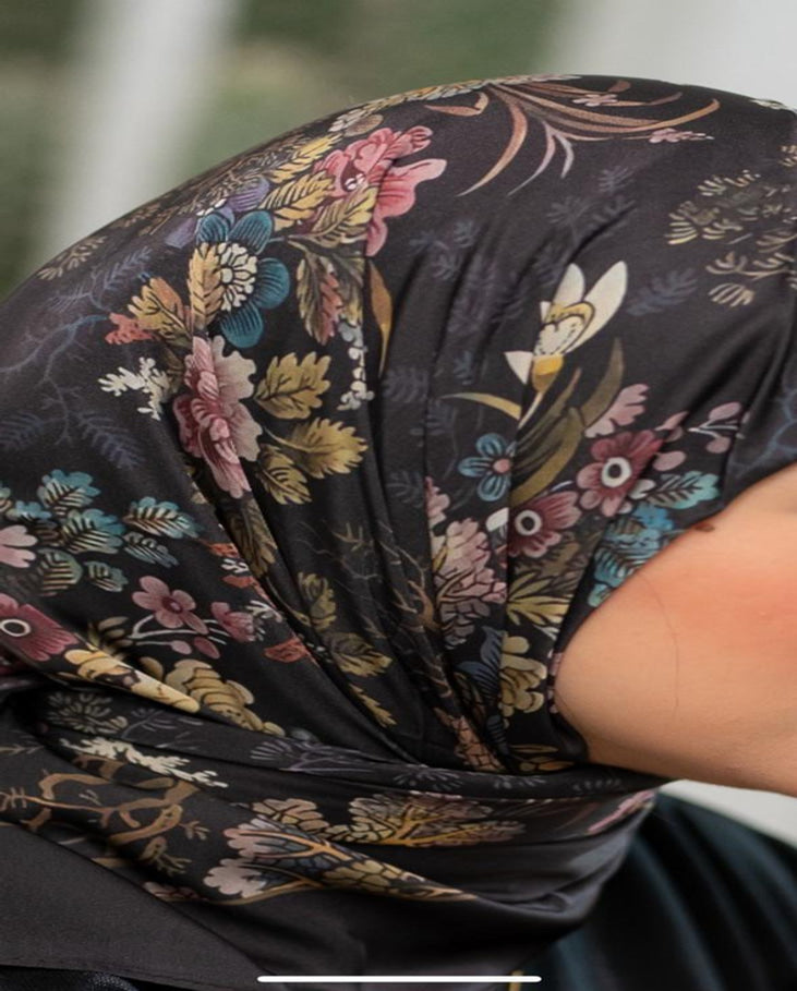 Printed Satin Square Scarf