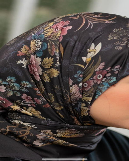 Printed Satin Square Scarf
