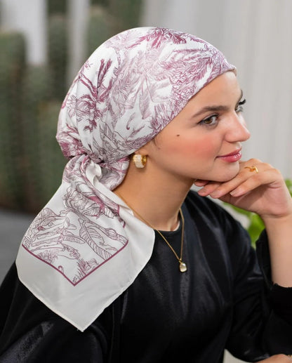Printed Satin Square Scarf