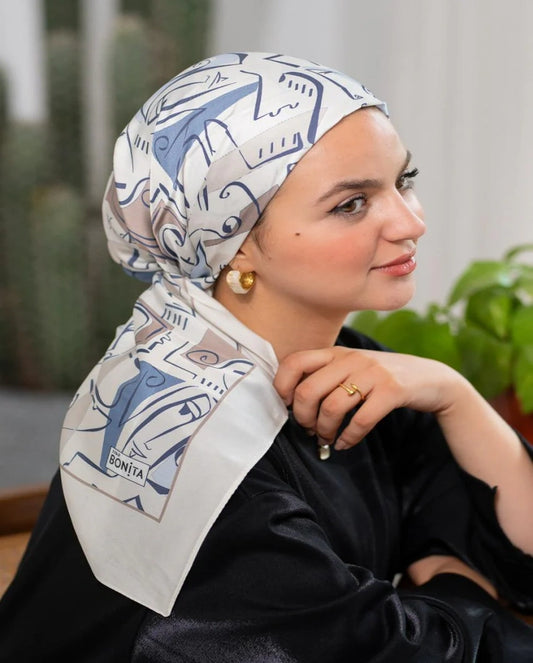 Printed Satin Square Scarf