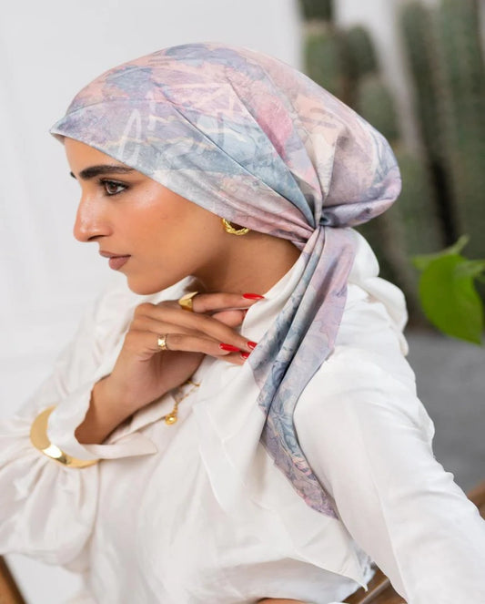 Printed Satin Square Scarf