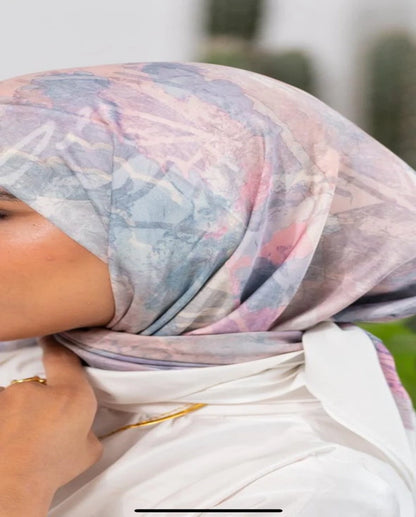 Printed Satin Square Scarf