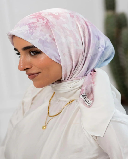 Printed Satin Square Scarf