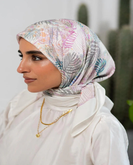 Printed Satin Square Scarf