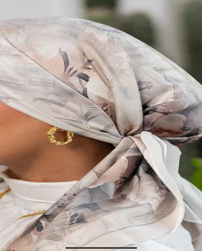 Printed Satin Square Scarf