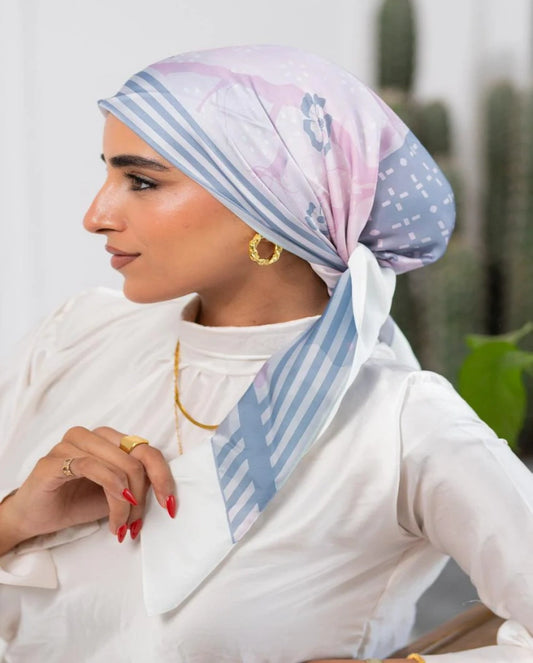 Printed Satin Square Scarf
