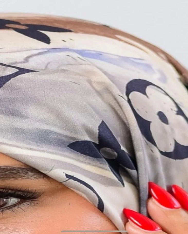 Printed Satin Square Scarf