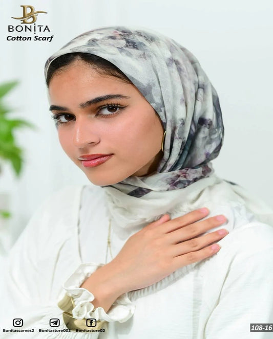 Printed Cotton Square Scarf