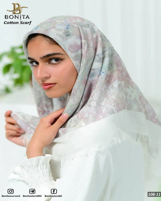 Printed Cotton Square Scarf