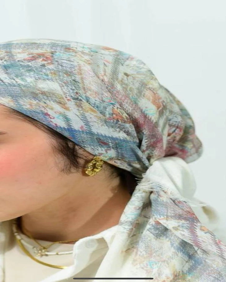 Printed Cotton Square Scarf