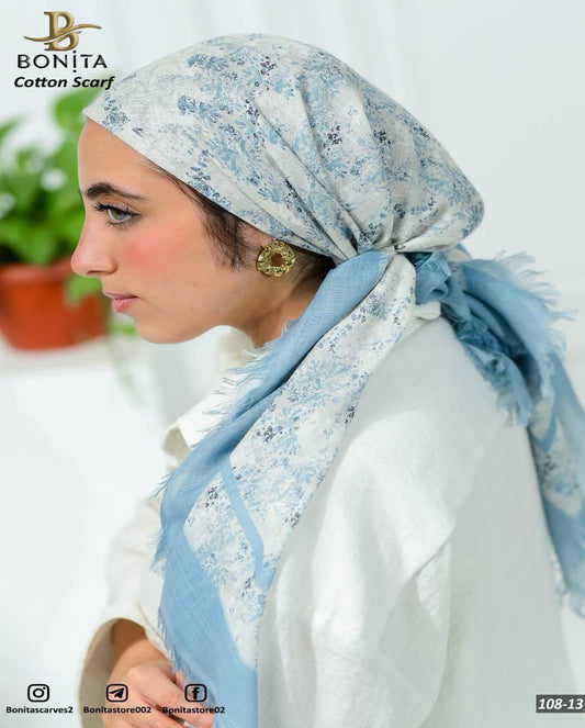 Printed Cotton Square Scarf