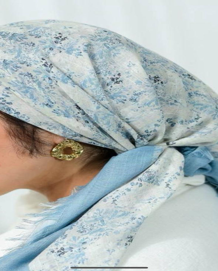 Printed Cotton Square Scarf