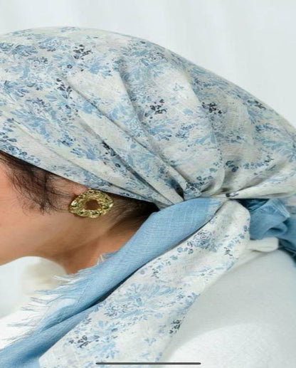 Printed Cotton Square Scarf