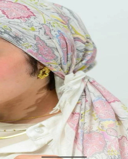 Printed Cotton Square Scarf