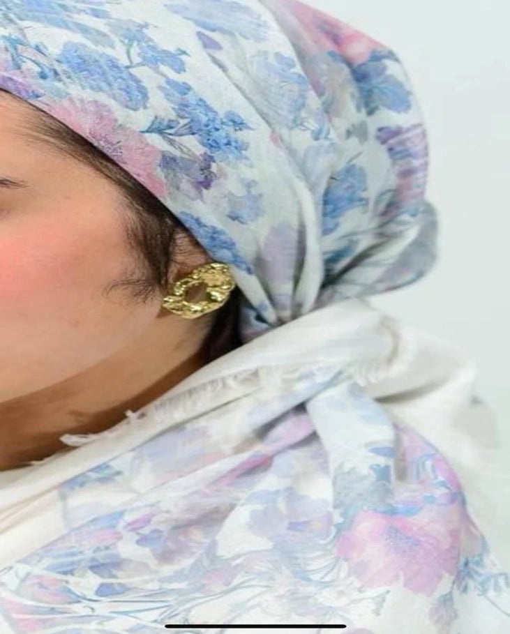 Printed Cotton Square Scarf