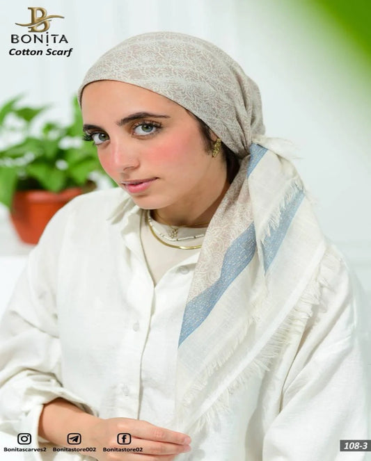 Printed Cotton Square Scarf