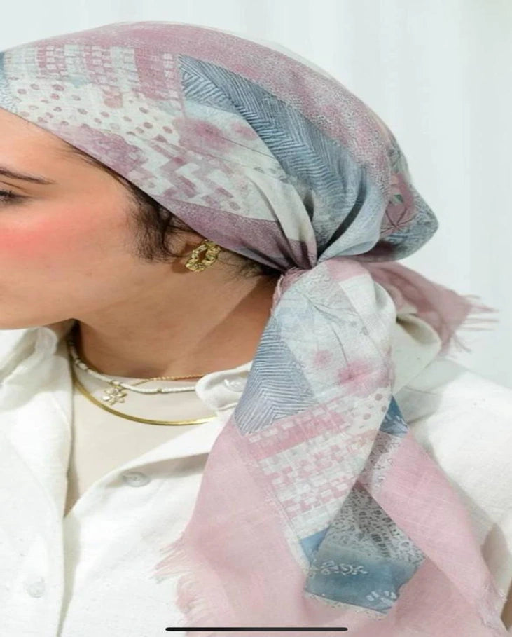 Printed Cotton Square Scarf