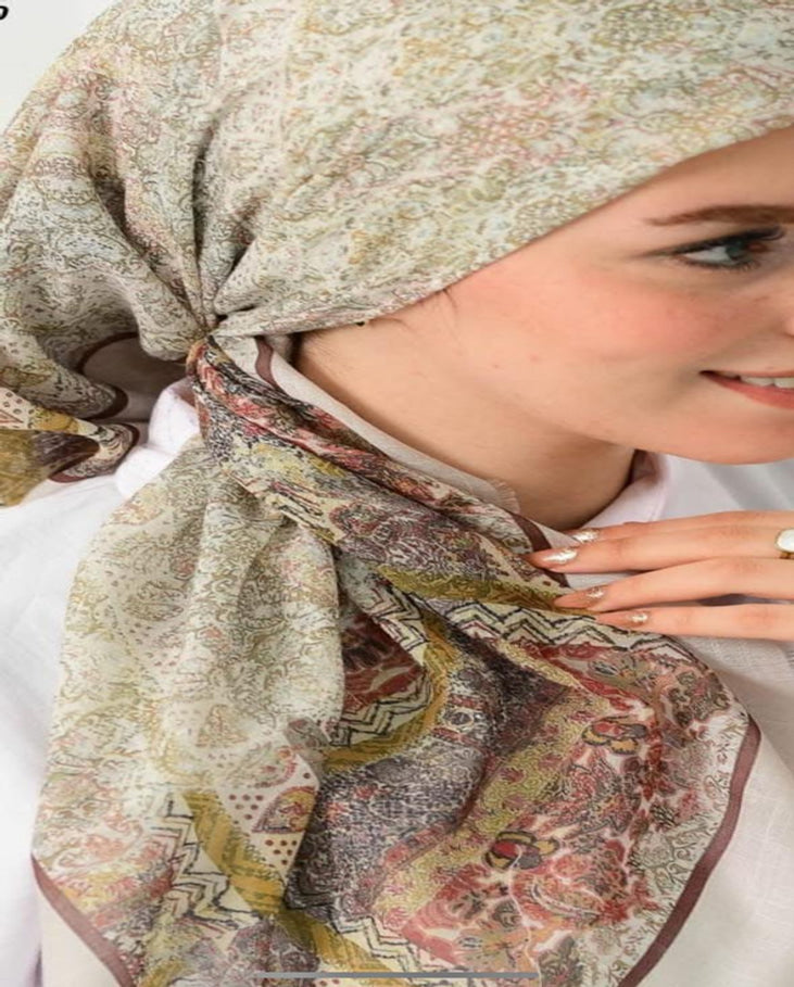 Printed Cotton Square Scarf