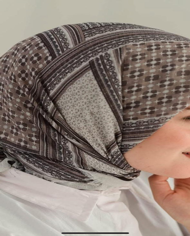 Printed Cotton Square Scarf