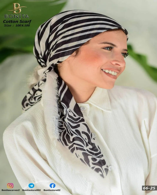 Printed Cotton Square Scarf
