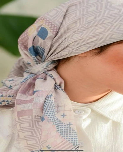 Printed Cotton Square Scarf