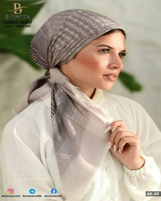 Printed Cotton Square Scarf