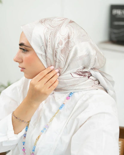Printed Dubetta x Satin Square Scarf