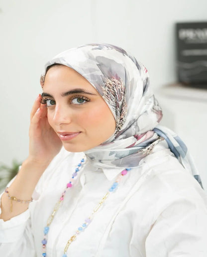 Printed Dubetta x Satin Square Scarf