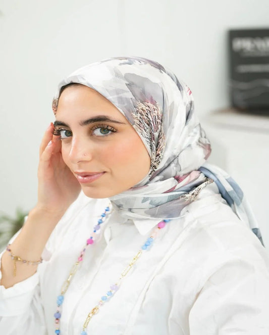 Printed Dubetta x Satin Square Scarf