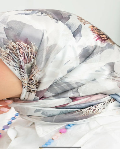 Printed Dubetta x Satin Square Scarf