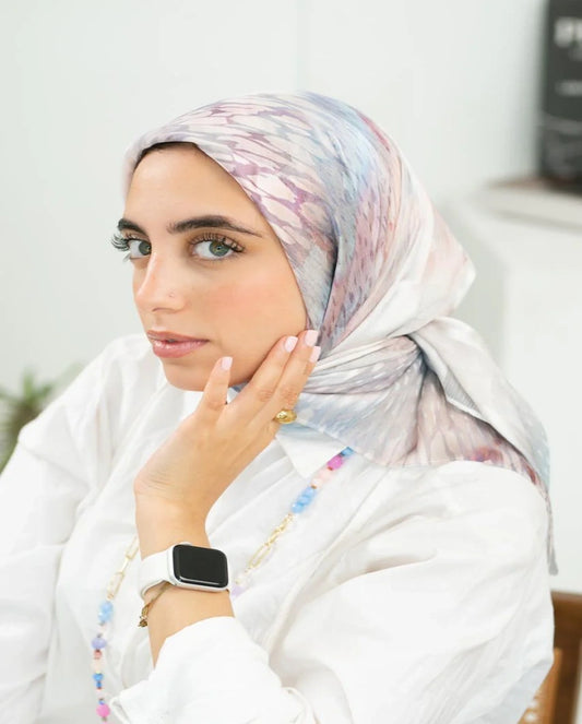 Printed Dubetta x Satin Square Scarf
