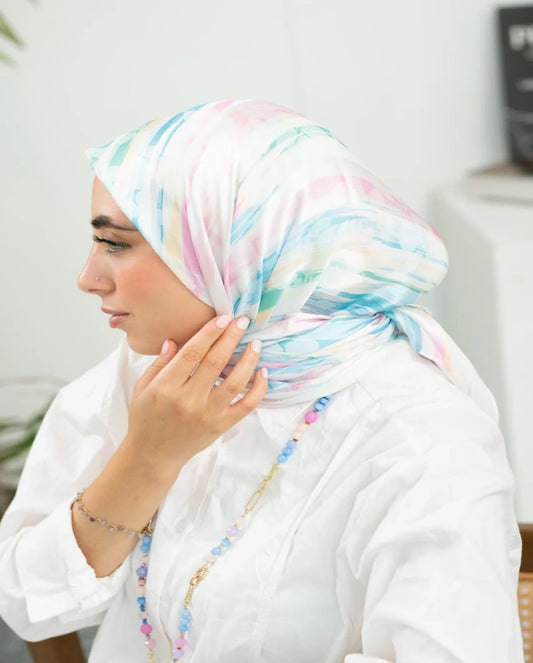 Printed Dubetta x Satin Square Scarf