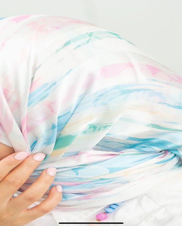Printed Dubetta x Satin Square Scarf