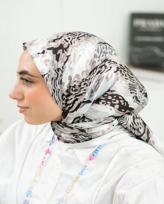 Printed Dubetta x Satin Square Scarf