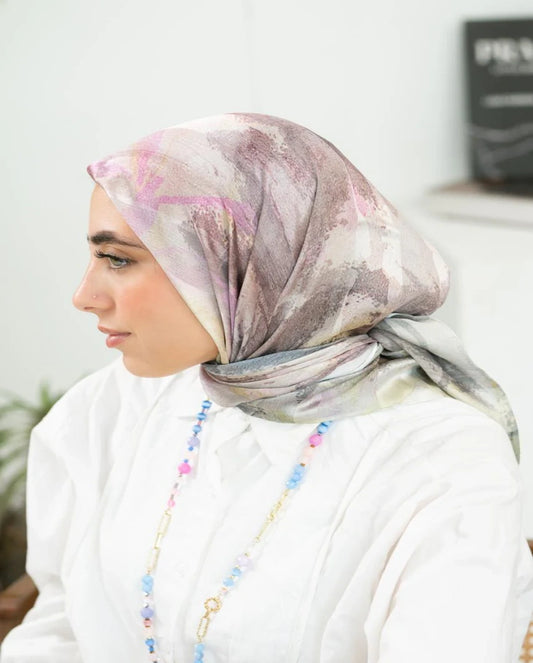 Printed Dubetta x Satin Square Scarf