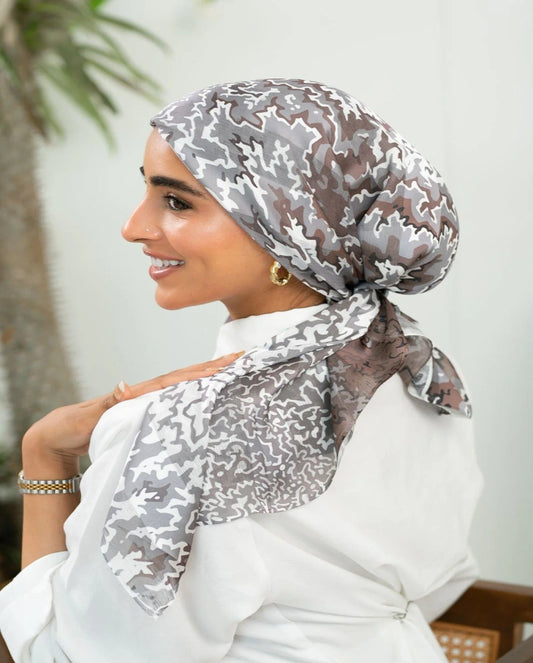 Printed Dubetta x Satin Square Scarf