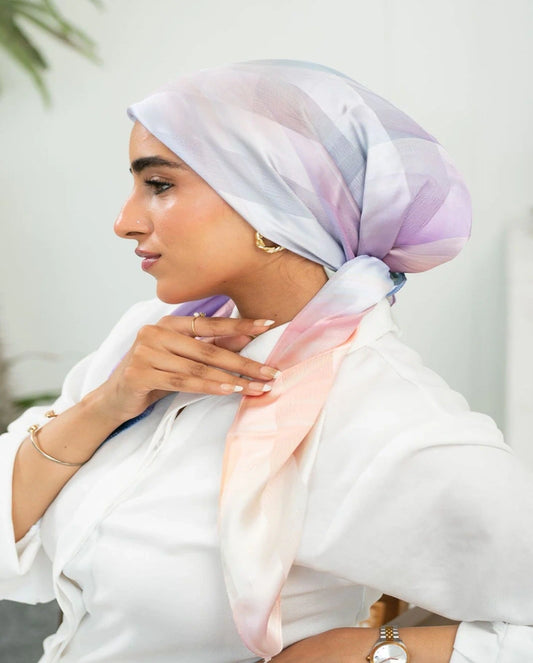Printed Dubetta x Satin Square Scarf