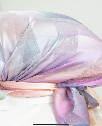 Printed Dubetta x Satin Square Scarf