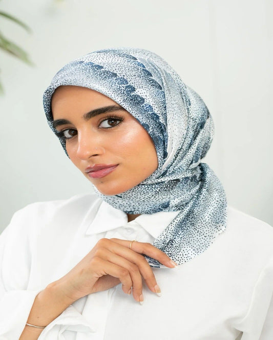 Printed Dubetta x Satin Square Scarf