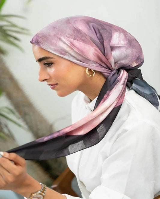Printed Dubetta x Satin Square Scarf