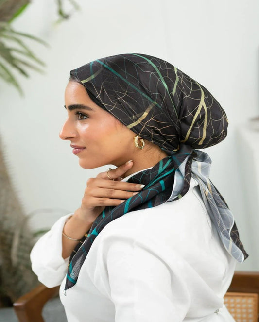 Printed Dubetta x Satin Square Scarf