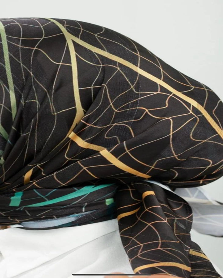 Printed Dubetta x Satin Square Scarf