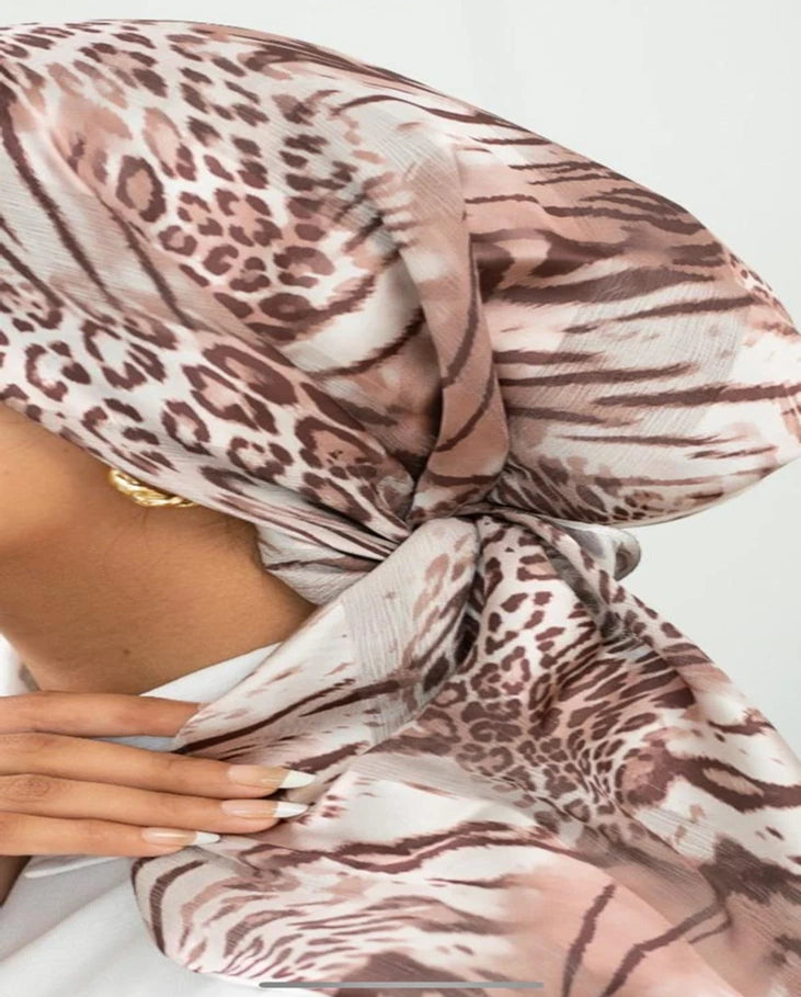 Printed Dubetta x Satin Square Scarf