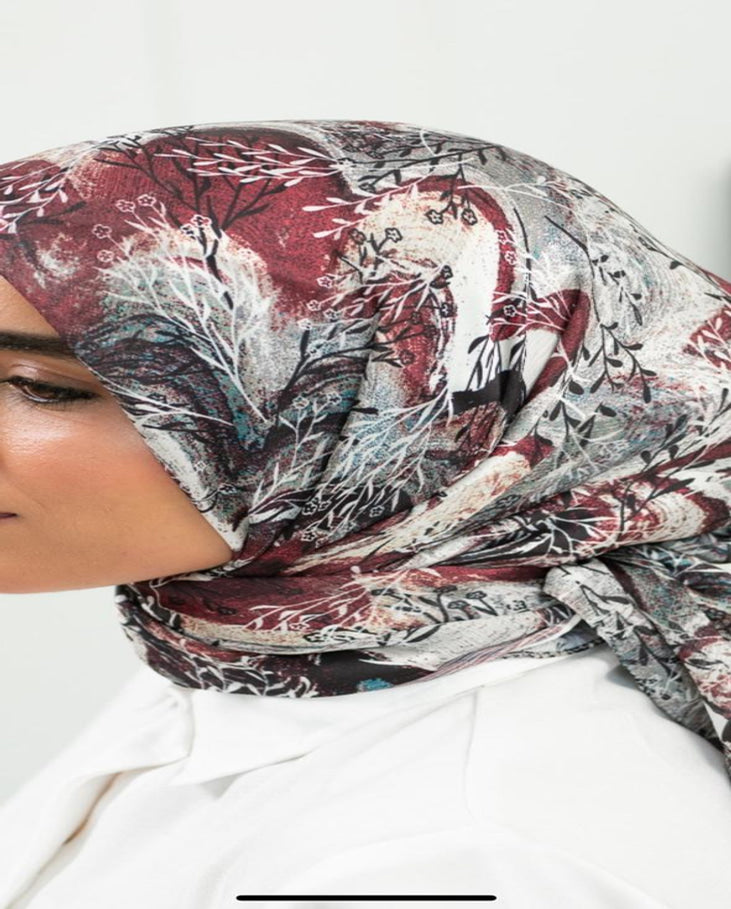 Printed Dubetta x Satin Square Scarf