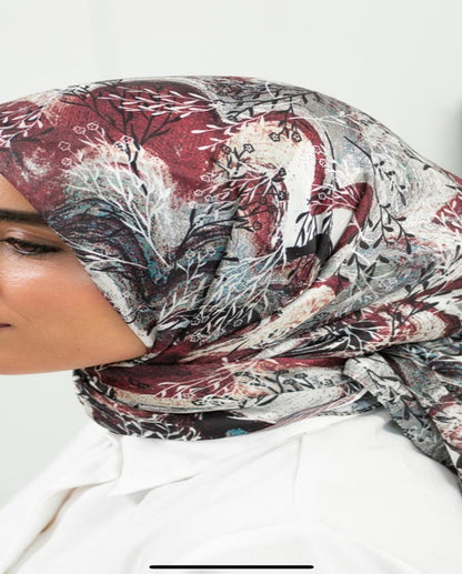 Printed Dubetta x Satin Square Scarf