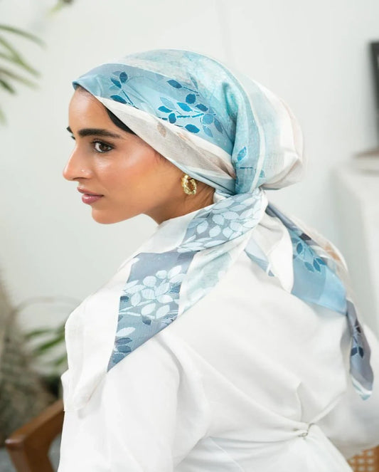 Printed Dubetta x Satin Square Scarf
