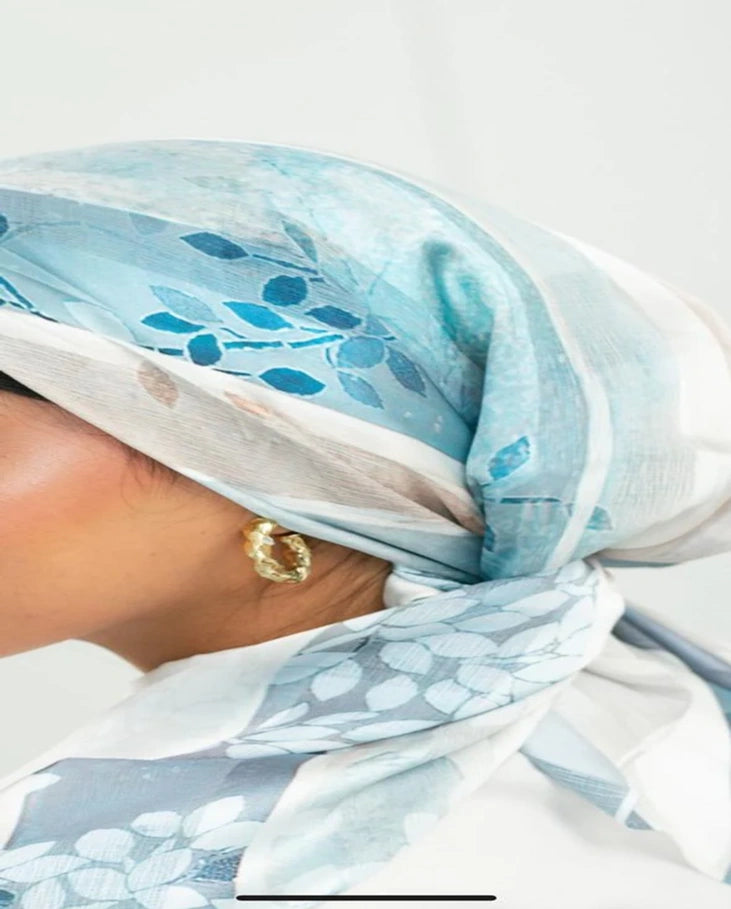 Printed Dubetta x Satin Square Scarf