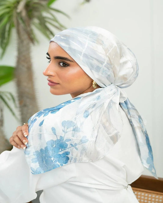Printed Dubetta x Satin Square Scarf